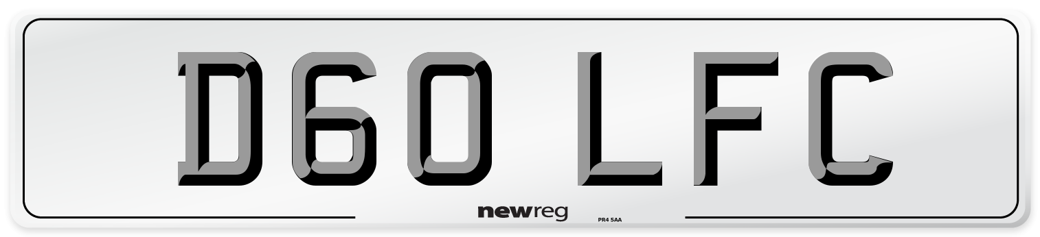 D60 LFC Number Plate from New Reg